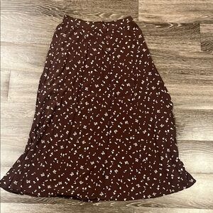 Vintage The Limited Brown Floral A-Line Skirt